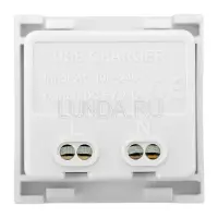 Розетка USB A+C, 2,1А, 2 гнезда, без индикатора, белая, EKF