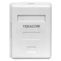 Розетка настенная TERACOM Cat,5E неэкранированная 1 порт RJ-45 Dual IDC белая, EKF