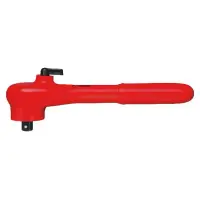 Ступенчатый ключ с трещоткой и диэлектрической рукояткой, Knipex