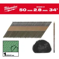 Гвозди с кольц накаткой и D-образной шляпкой 34° для M18 FFN, Milwaukee