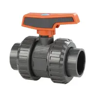 Кран шаровой "STD", ПВХ PTFE-FPM, клеевой, разборные муфтовые окончания, CEPEX