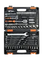 Набор инструментов, 1/2" , 1/4" , CrV, пластиковый кейс 82 предмета, Вихрь