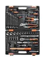 Набор инструментов, 1/2", 1/4", CrV, пластиковый кейс 76 предмета, Вихрь