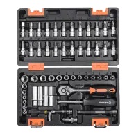 Набор инструментов, 1/4", CrV, пластиковый кейс 57 предметов, Вихрь