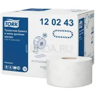 Бумага туалетная в рулонах Premium T2 2-слойная 12 рулонов по 170 метров, Tork