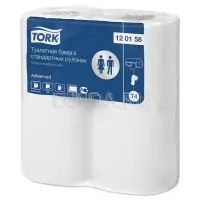 Бумага туалетная Advanced 120158 T4 2-слойная белая (4 рулона в упаковке), Tork