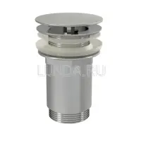 Донный клапан сифона для умывальника 5/4", цельнометаллический, с большой заглушкой, без перелива, ALCA