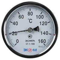 Термометр биметаллический Экомера БТ 1-100, осевой, Эко-М
