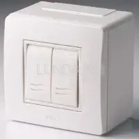 Коробка для миниканала 2 выключателя белая универсальная, DKC