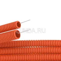 Труба гофрированная ПНД 16 мм с протяжкой оранжевая (100м), DKC