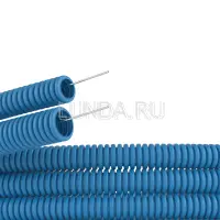 Труба гофрированная ППЛ 16 мм с протяжкой легкая синяя (100м), DKC
