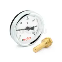 Термометр погружной аксиальный с погружной гильзой, Uni-fitt