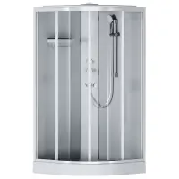 Кабина душевая X-Joy 100x100, 1/4 круга, профиль мат.хром, стекло прозрачное, АМ.ПМ